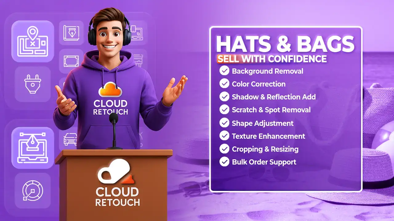 Hats-and-Bags Photo Editing Services by Cloud Retouch