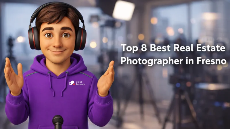 3D CloudRetouch character in a Fresno studio environment with photography equipment