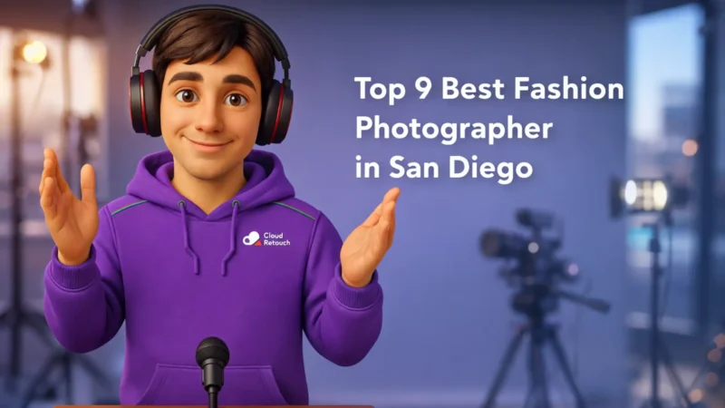 CloudRetouch character in a San Diego photography studio with camera gear