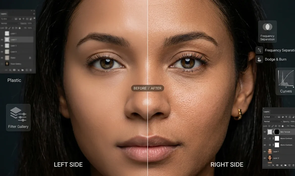 Beyond the Blur How to Fix AI Skin Artifacts and Restore Natural Pores in Photoshop Featured Image