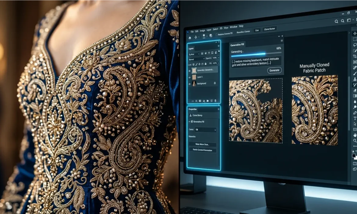 Couture Retouching Fix Generative Fill Embroidery Blurs Featured Image