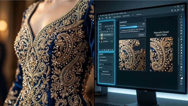 Couture Retouching Fix Generative Fill Embroidery Blurs Featured Image