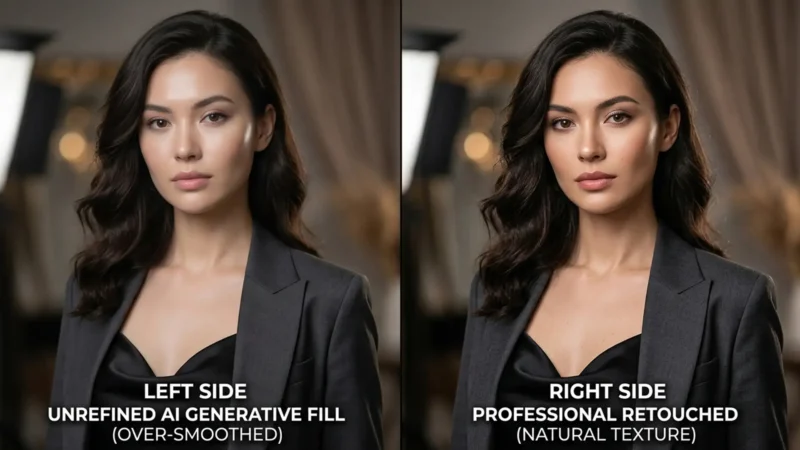 Fix Plastic AI Skin Restore Texture in Fashion Retouching Featured Image