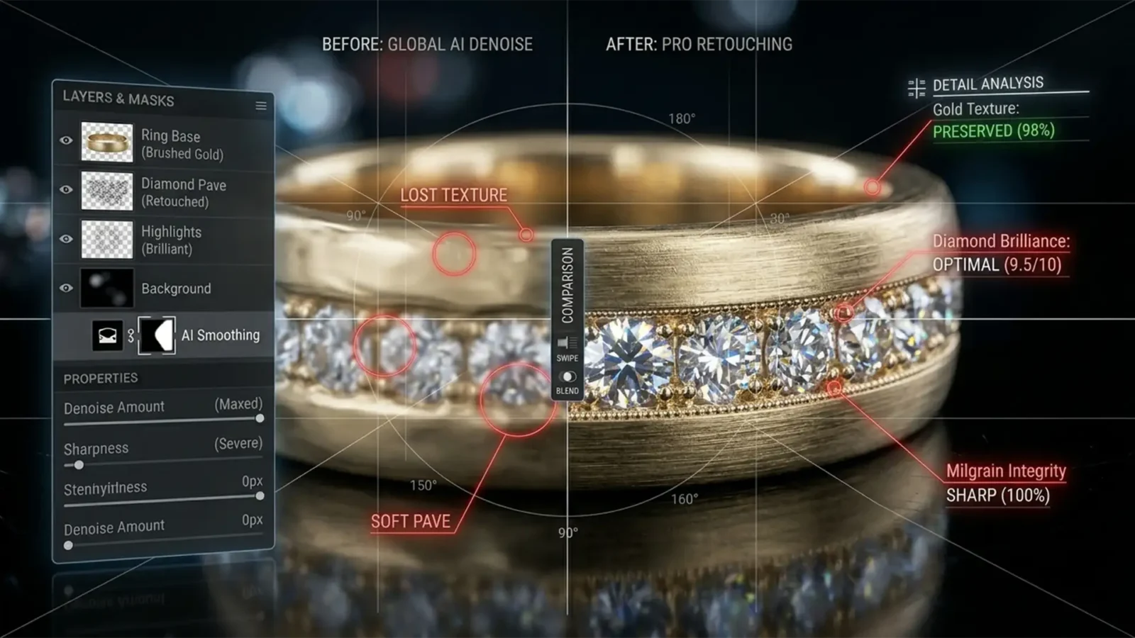 Is AI Denoise Ruining Your Jewelry How to Clean Noise While Preserving Metal Grain Featured Image